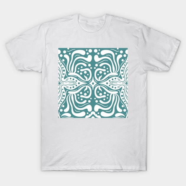 Whimsical sea seamless pattern. Ethnical hand-drawn illustration. T-Shirt by ChrisiMM